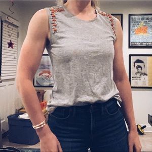 J. Crew sleeveless top with jewel beading detail